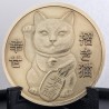 Personalized Lucky Cat Brass Coin – Cherry Blossom Tree, Custom Text