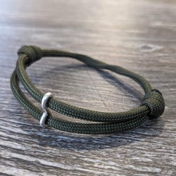 Handmade Paracord Bracelet with Sterling Silver Accent, Unisex Adjustable Design