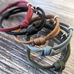 Handmade Paracord Bracelet with Sterling Silver Accent, Unisex Adjustable Design