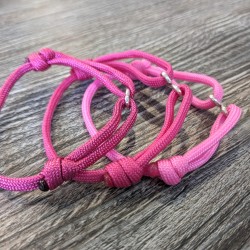 Sterling Silver Infinity Bracelet – Pink Nylon Cord, Adjustable Friendship Jewellery