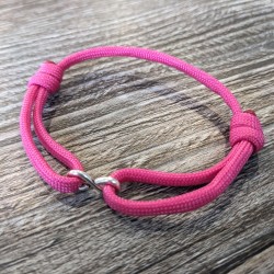 Sterling Silver Infinity Bracelet – Pink Nylon Cord, Adjustable Friendship Jewellery