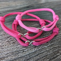 Sterling Silver Infinity Bracelet – Pink Nylon Cord, Adjustable Friendship Jewellery