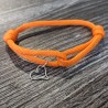 Simple Orange Paracord Bracelet with Sterling Silver Open Heart Charm