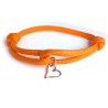 Simple Orange Paracord Bracelet with Sterling Silver Open Heart Charm