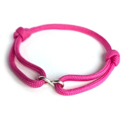 Sterling Silver Infinity Bracelet – Pink Nylon Cord, Adjustable Friendship Jewellery