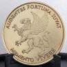 Personalized Brass Lucky Coin - Scarab Beetle & Griffin, Custom Text