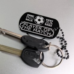 Custom Laser-Etched Player of the Match Award Bag Charm & Keyring