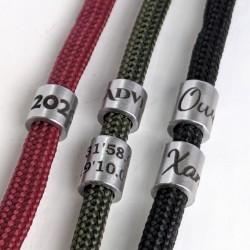 Personalized Stainless Steel Beads OD 6mm ID 4mm - Laser Engraved for Bracelets, Lanyards & Keyrings
