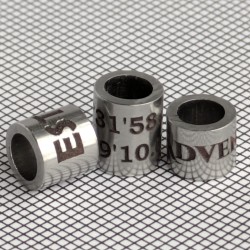 Personalized Stainless Steel Beads OD 6mm ID 4mm - Laser Engraved for Bracelets, Lanyards & Keyrings