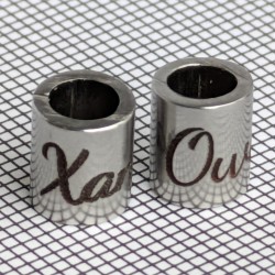 Personalized Stainless Steel Beads OD 6mm ID 4mm - Laser Engraved for Bracelets, Lanyards & Keyrings