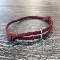 Cord and Sterling Silver Bracelet  with Custom Laser Engraved Beads