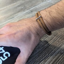 Cord and Sterling Silver Bracelet  with Custom Laser Engraved Beads