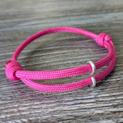 Cord and Sterling Silver Bracelet  with Custom Laser Engraved Beads