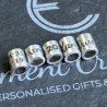 Cord and Sterling Silver Bracelet  with Custom Laser Engraved Beads