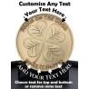 Personalized Brass Lucky Coin - Four Leaf Clover & Griffin, Engraved Text