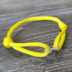 Cord and Sterling Silver Infinity Link Bracelet with Laser Engrave Beads