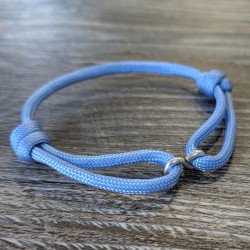 Cord and Sterling Silver Infinity Link Bracelet with Laser Engrave Beads