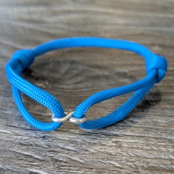 Cord and Sterling Silver Infinity Link Bracelet with Laser Engrave Beads