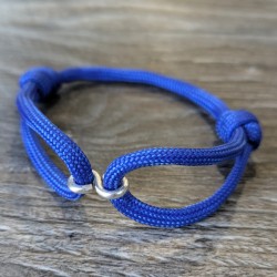 Cord and Sterling Silver Infinity Link Bracelet with Laser Engrave Beads