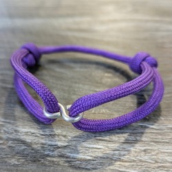 Cord and Sterling Silver Infinity Link Bracelet with Laser Engrave Beads