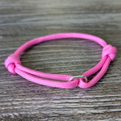 Cord and Sterling Silver Ring Bracelet with Laser Engrave Beads