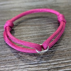 Cord and Sterling Silver Ring Bracelet with Laser Engrave Beads