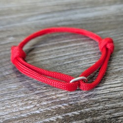 Cord and Sterling Silver Ring Bracelet with Laser Engrave Beads