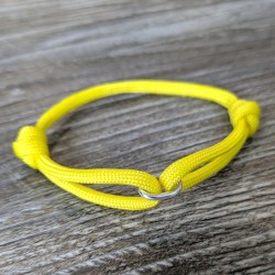 Cord and Sterling Silver Ring Bracelet with Laser Engrave Beads