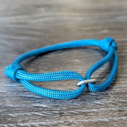 Cord and Sterling Silver Ring Bracelet with Laser Engrave Beads