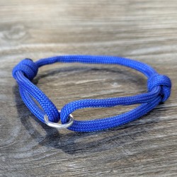 Cord and Sterling Silver Ring Bracelet with Laser Engrave Beads