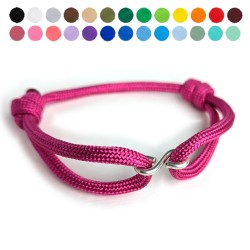 Cord and Sterling Silver Infinity Link Bracelet with Laser Engrave Beads