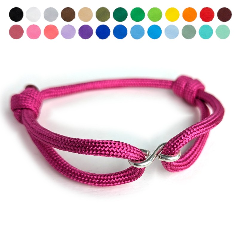 Cord and Sterling Silver Infinity Link Bracelet with Laser Engrave Beads