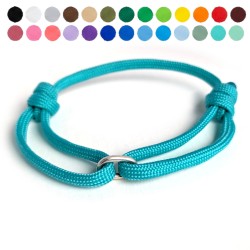 Cord and Sterling Silver Ring Bracelet with Laser Engrave Beads