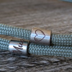 Personalised Cord Bracelet with Custom Engraved Beads