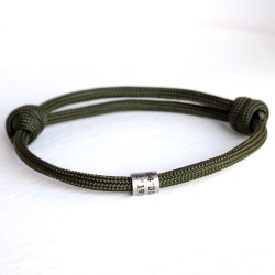 Personalised Cord Bracelet with Custom Engraved Beads