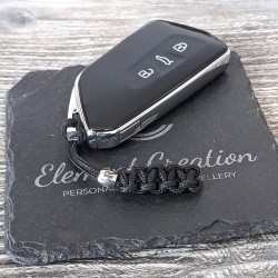1 x Personalised Paracord Zipper Pull Keyring - Custom Engraved Bead