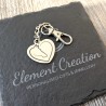 Personalized Heart Bag Charm - Baby Initial, Birth Year, Name Engraving - New Mom Gift