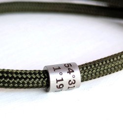 Personalized Coordinates Bracelet, Custom Engraved Stainless Steel Beads, Coordinates Name Date Symbols