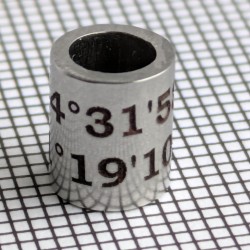 Personalized Coordinates Bracelet, Custom Engraved Stainless Steel Beads, Coordinates Name Date Symbols