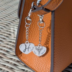 Personalised Zodiac Heart Charm – Custom Name, Initial, Birth Year Keychain