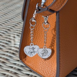 Personalised Zodiac Heart Charm – Custom Name, Initial, Birth Year Keychain