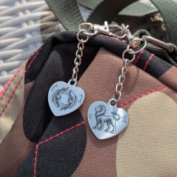 Personalised Zodiac Heart Charm – Custom Name, Initial, Birth Year Keychain