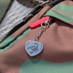 Personalised Zodiac Heart Charm – Custom Name, Initial, Birth Year Keychain