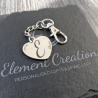 Personalised Zodiac Heart Charm – Custom Name, Initial, Birth Year Keychain