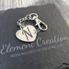 Personalised Zodiac Heart Charm – Custom Name, Initial, Birth Year Keychain
