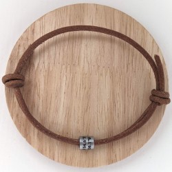 Personalised Leather Coordinates Bracelet: Location, Names, Dates, Symbols (Black, Brown, Natural)