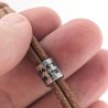 Personalised Leather Coordinates Bracelet: Location, Names, Dates, Symbols (Black, Brown, Natural)