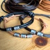 Custom Engraved Leather Cord Bracelet: Minimalist Steel Beads, Men's, Women's, Names, Dates, Coordinates, Symbols