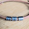 Custom Engraved Leather Cord Bracelet: Minimalist Steel Beads, Men's, Women's, Names, Dates, Coordinates, Symbols