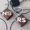 NFC Tag Keychain, Walnut & Maple Wood Inlay